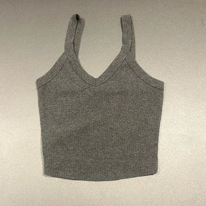 Gray Cropped Tank Top